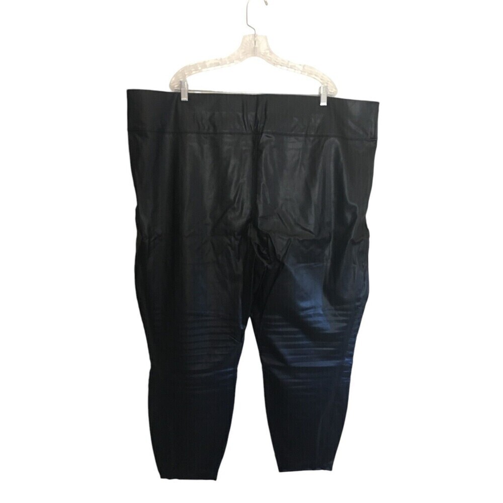 All Worthy Pants Women's Size 4X Black Faux Leather Pleather Hunter McGrady